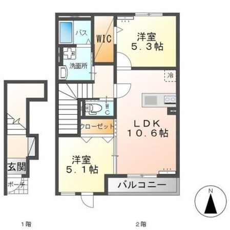 ベルフルールⅡの物件間取画像